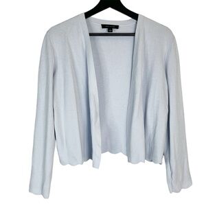 EUC Ann Taylor Draped Front Scallop Hem Cropped Cardigan